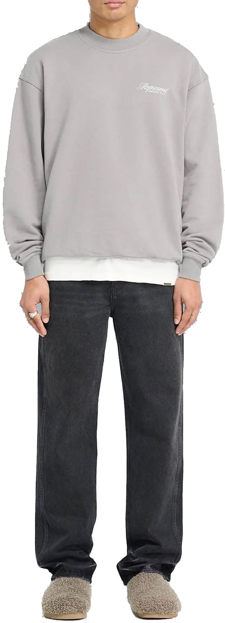 Represent OWNERS CLUB SCRIPT LOGO SWEATER LIGHT GREY Grijs