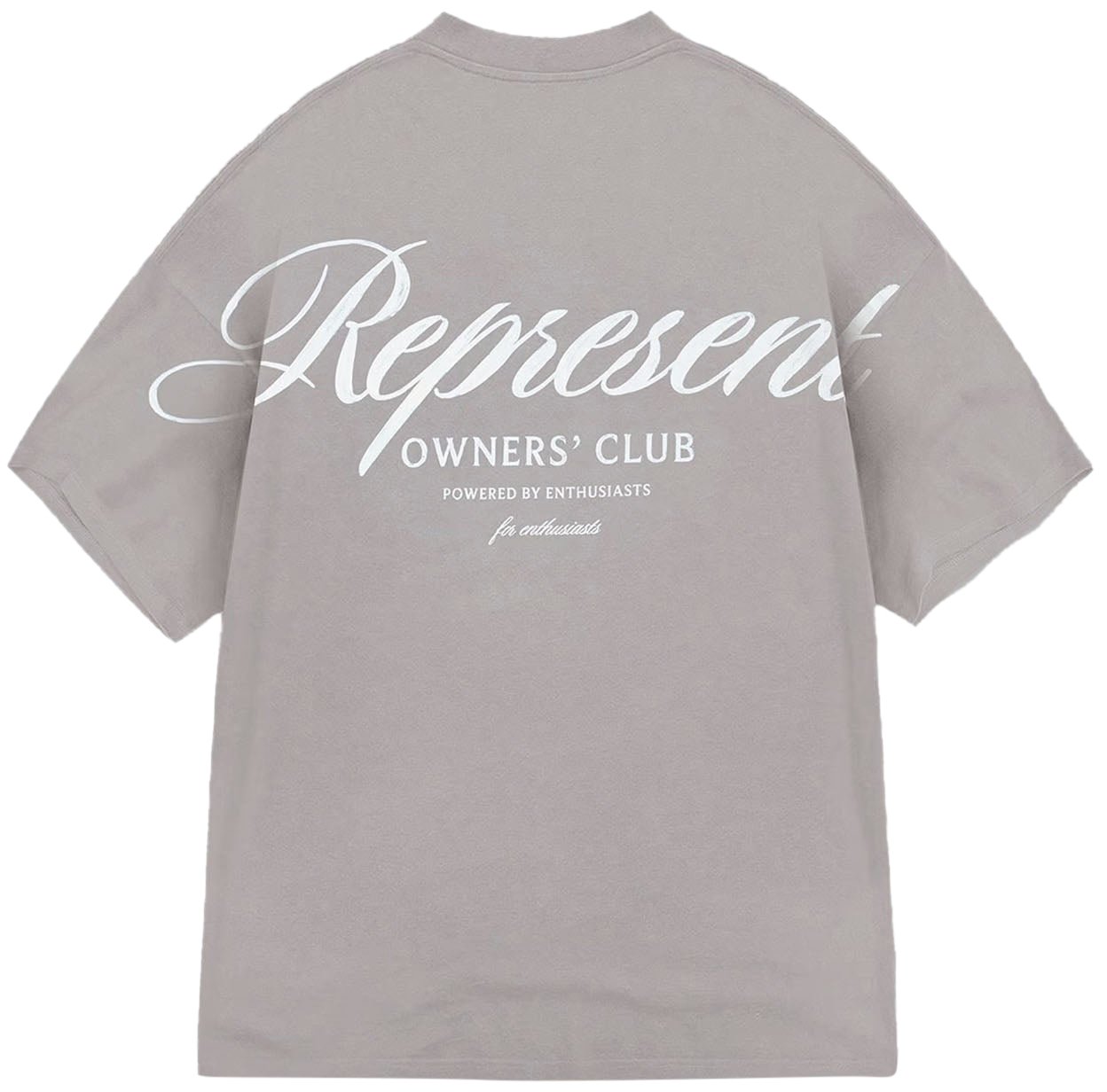 Represent OWNERS CLUB SCRIPT LOGO T-SHIRT LIGHT GREY Grijs