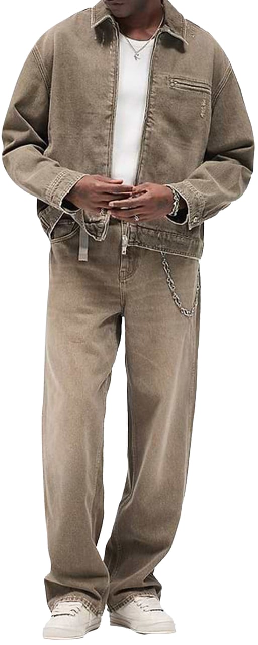 Represent R3 BAGGY JEANS OLIVE GREEN Groen