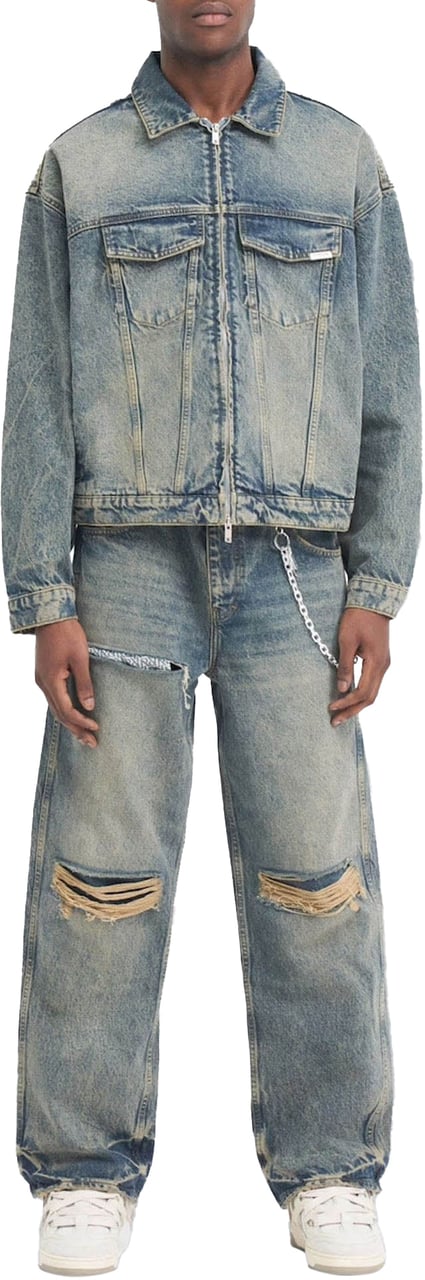 Represent R4 DENIM JACKET LIGHT BLUE Blauw
