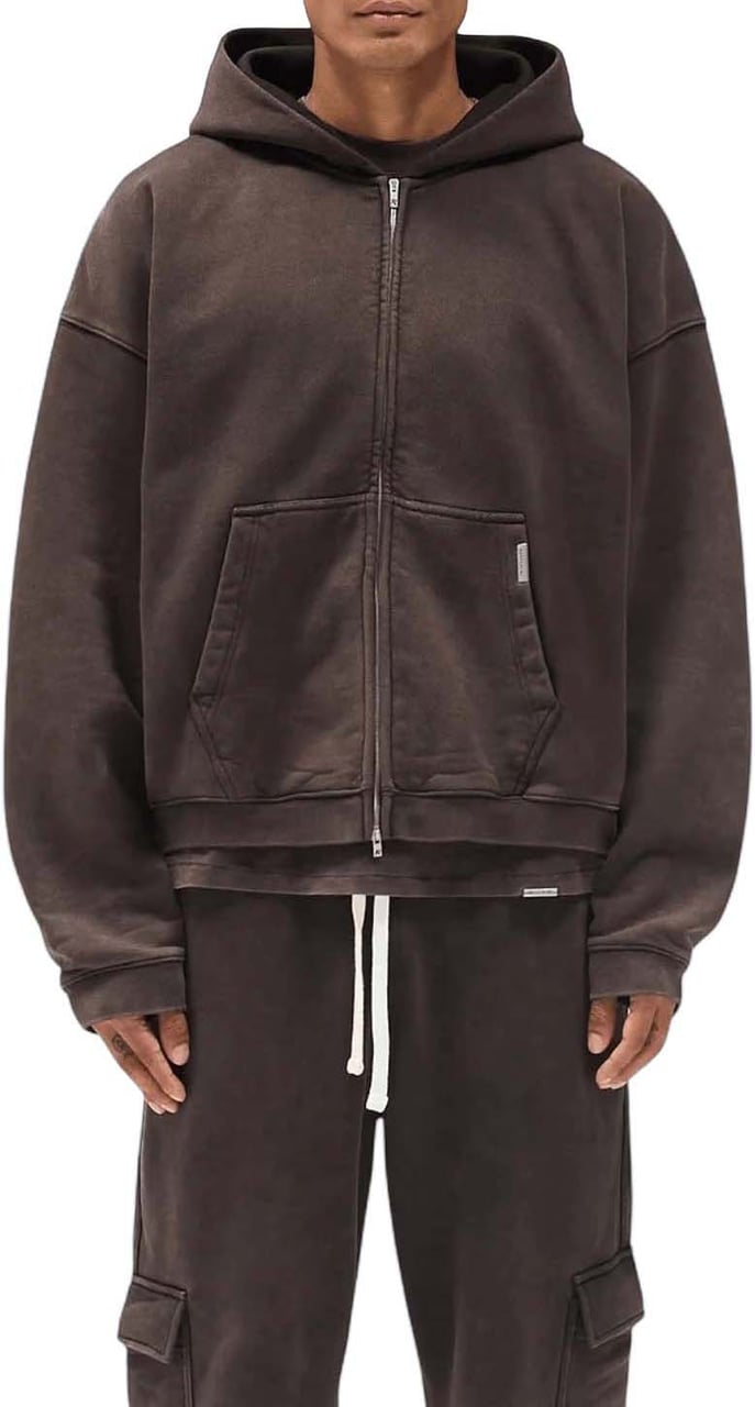 Represent INITIAL BOXY OVERSIZED ZIP THROUGH HOODIE Bruin
