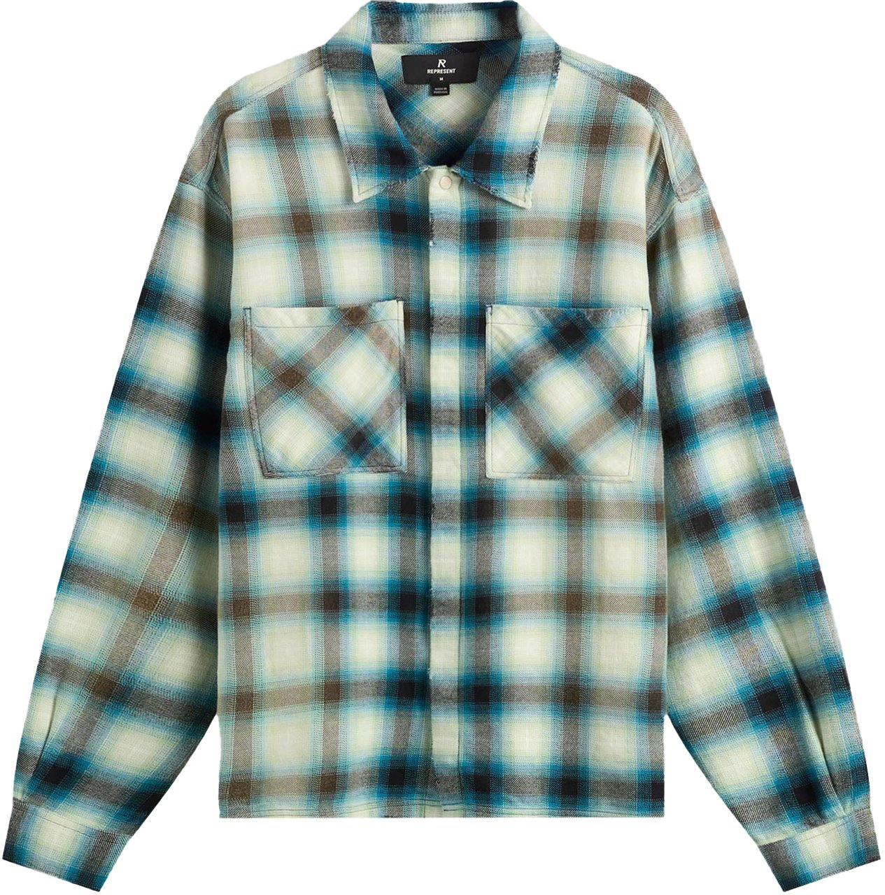 Represent SUN BLEACHED FLANNEL SHIRT BLUE Blauw