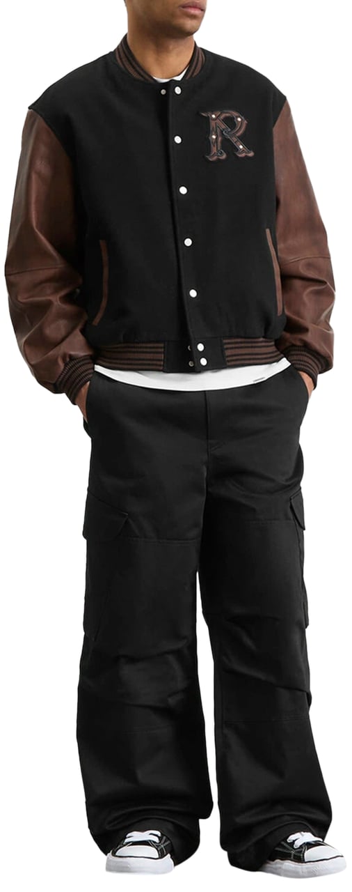 Represent VARSITY BOMBER ZWART Zwart