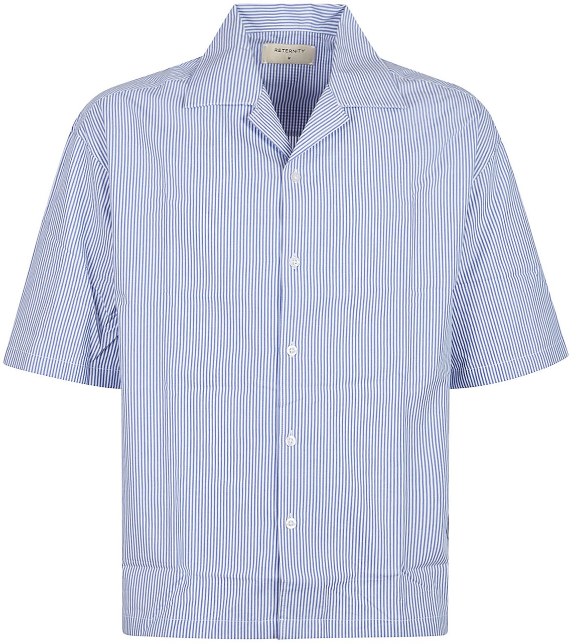 Reternity Construction Button Short Sleeve Shirt Blue Blauw