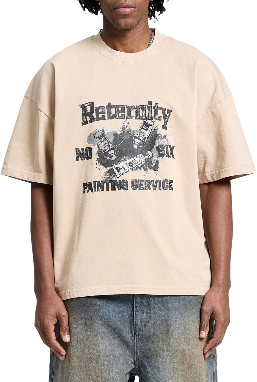 Reternity Heren Painting Service T-Shirt Beige