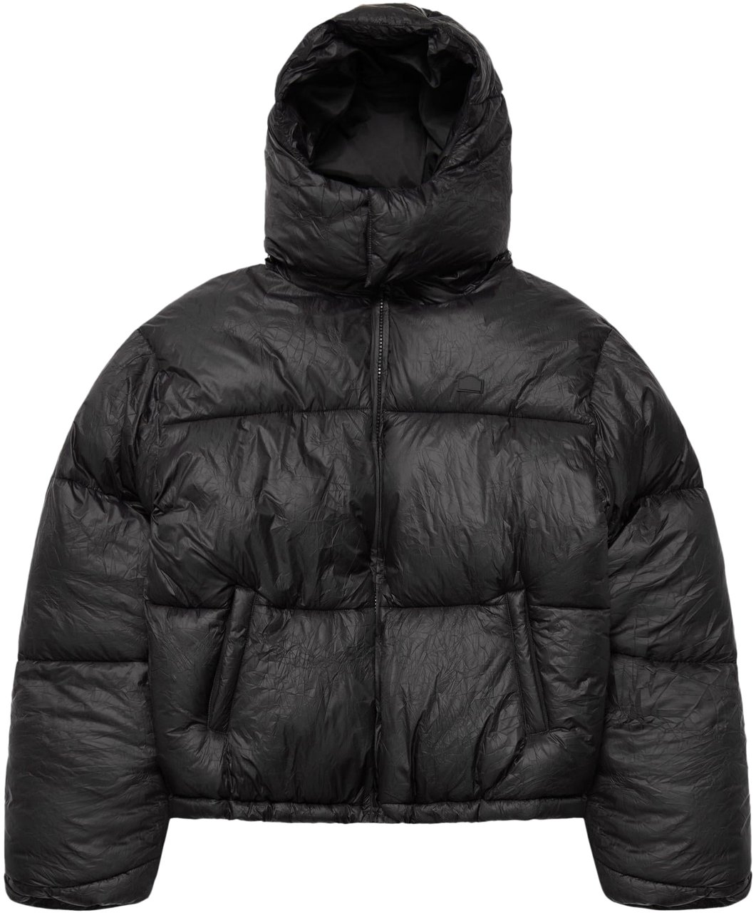 Reternity Heren Wrinkled Puffer Jacket Zwart