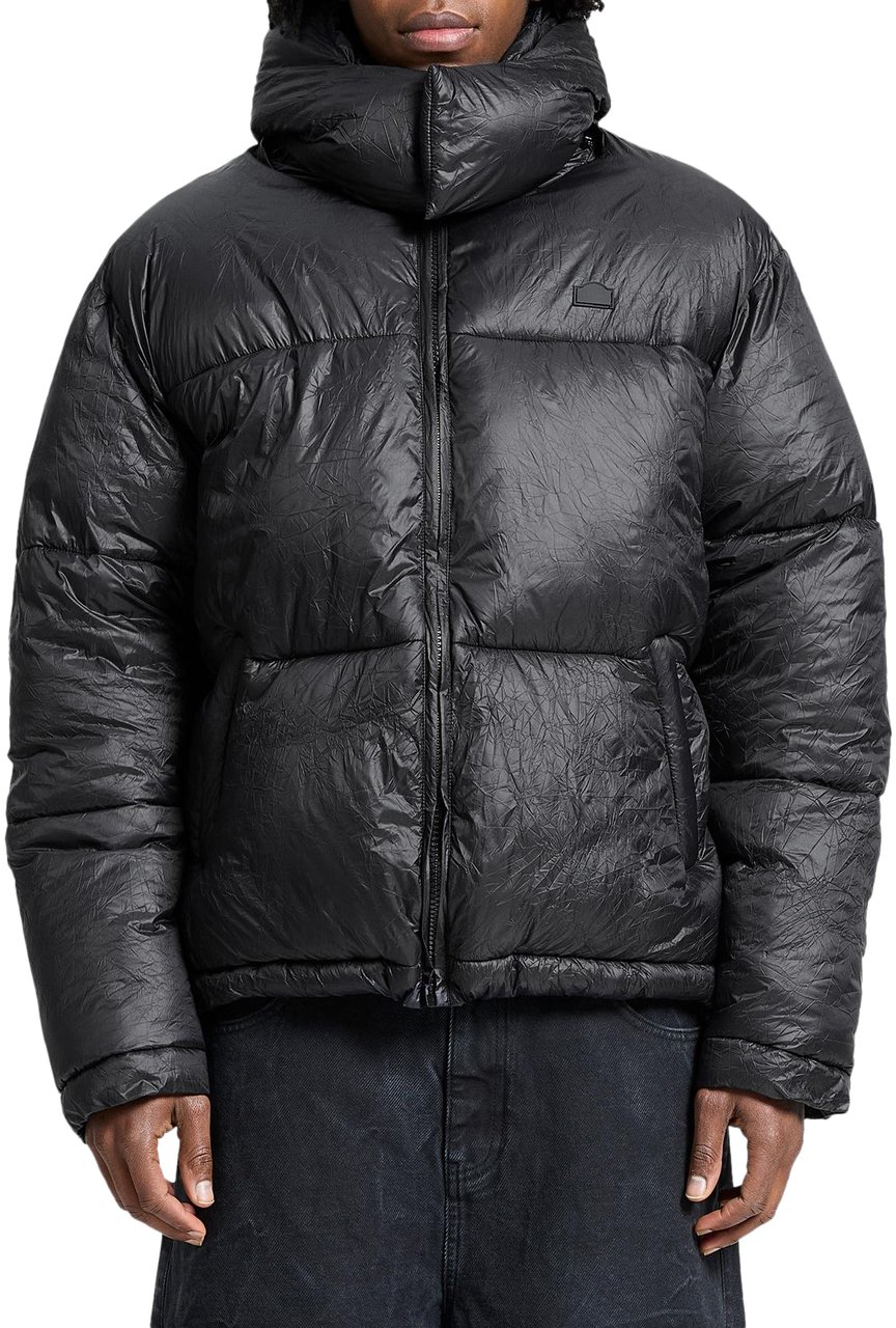 Reternity Heren Wrinkled Puffer Jacket Zwart