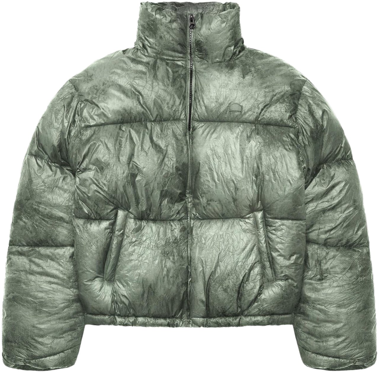 Reternity Heren Wrinkled Puffer Jacket Groen