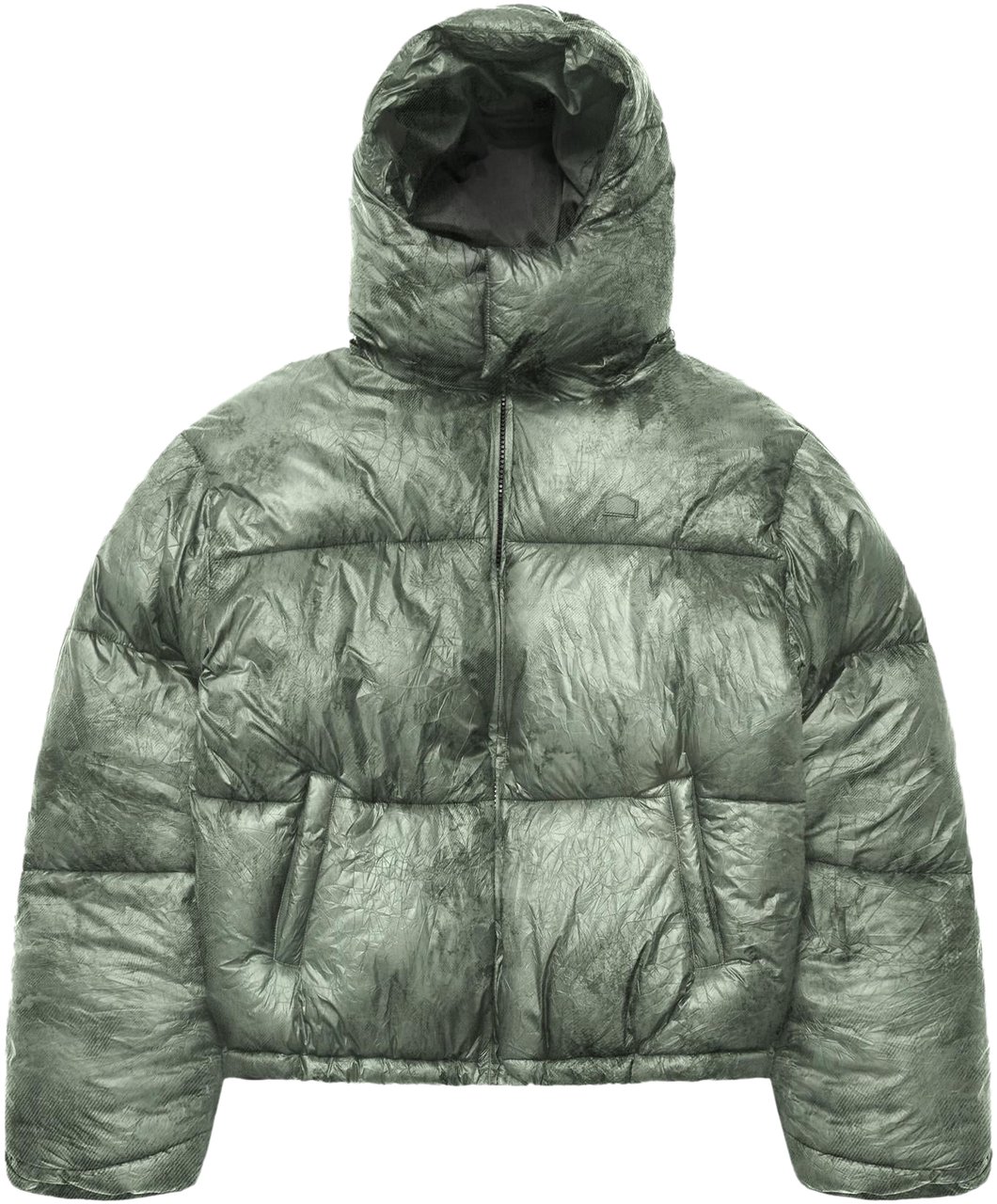 Reternity Heren Wrinkled Puffer Jacket Groen