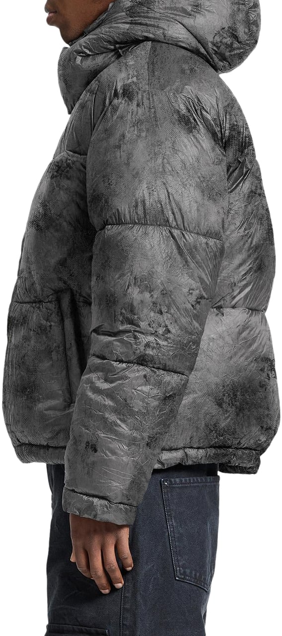 Reternity Heren Wrinkled Puffer Jacket Zwart