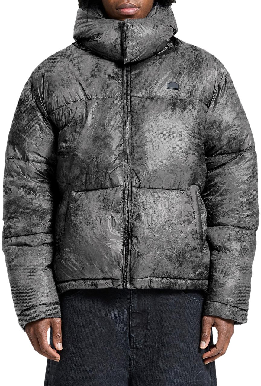 Reternity Heren Wrinkled Puffer Jacket Zwart