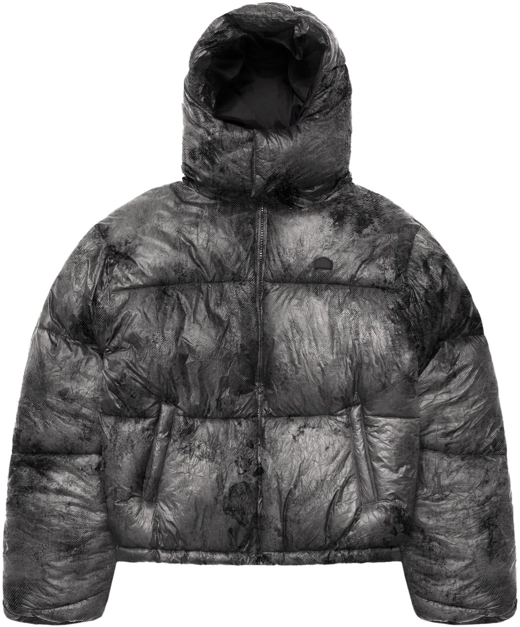 Reternity Heren Wrinkled Puffer Jacket Zwart