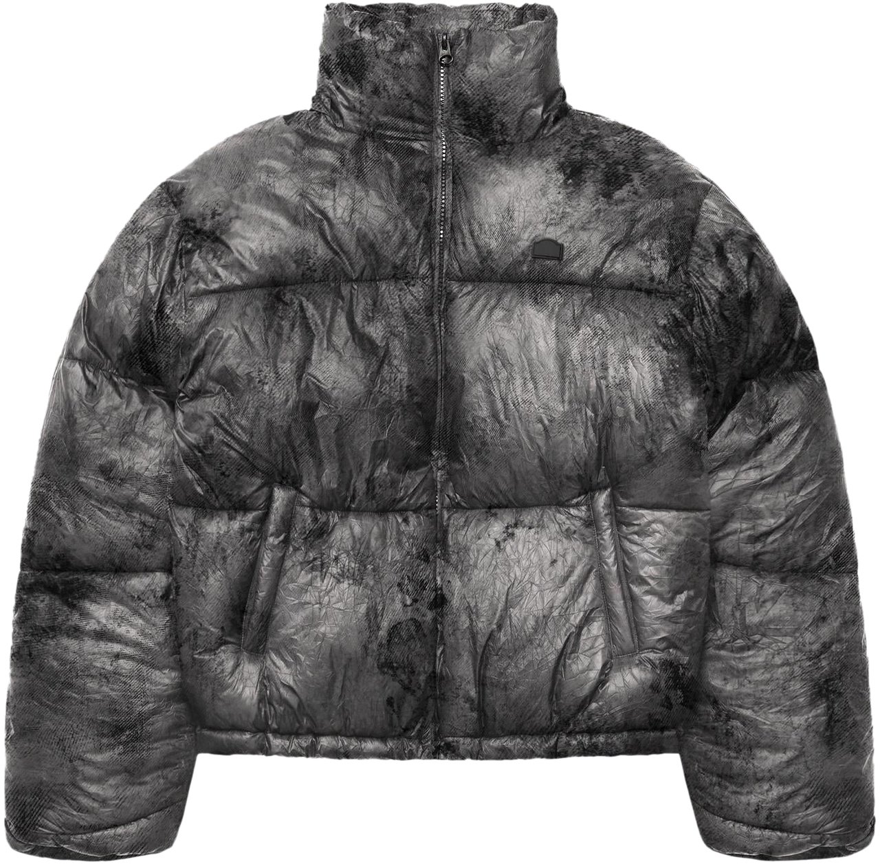 Reternity Heren Wrinkled Puffer Jacket Zwart