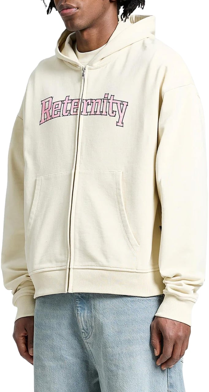 Reternity Heren Watercolor Zip Hoodie Beige