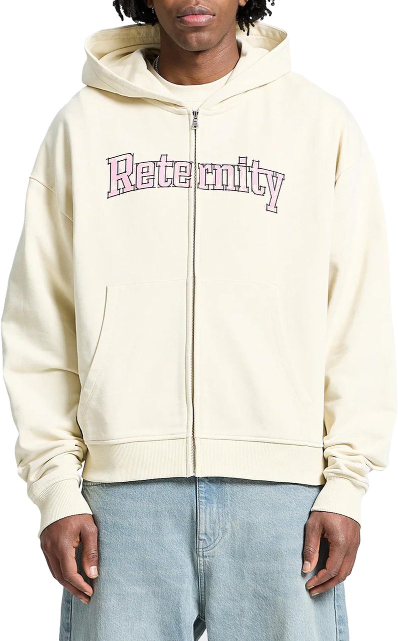 Reternity Heren Watercolor Zip Hoodie Beige