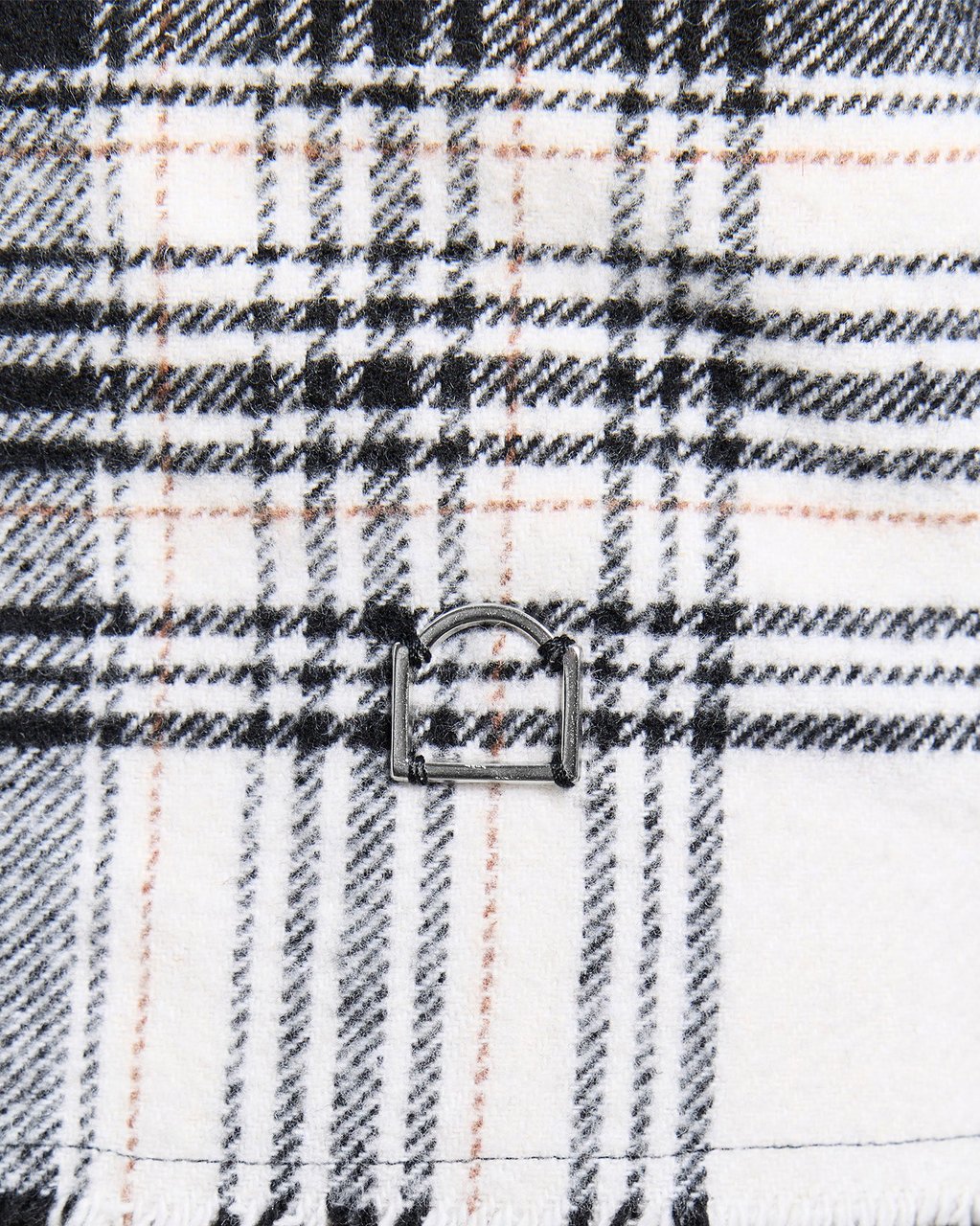 Reternity Camicia Flannel Creative Dept Logo Bianca/Nera Zwart