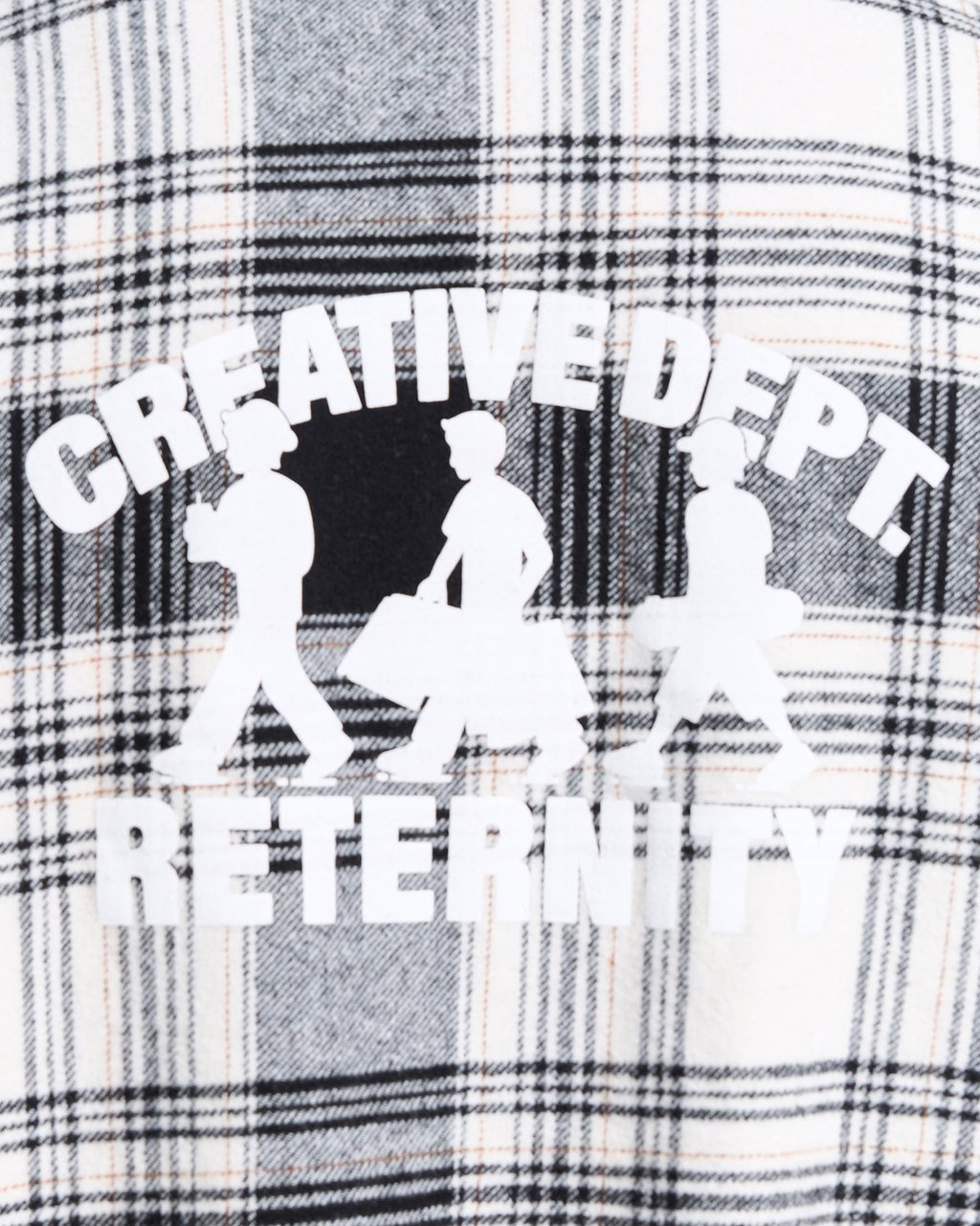 Reternity Camicia Flannel Creative Dept Logo Bianca/Nera Zwart