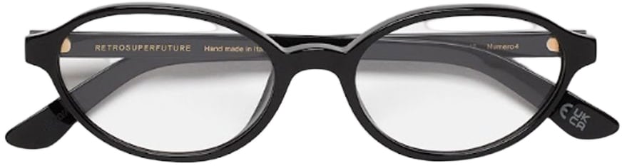 RETROSUPERFUTURE Numero 04 Black Ultra-Thin Oval Eyeglasses Grijs