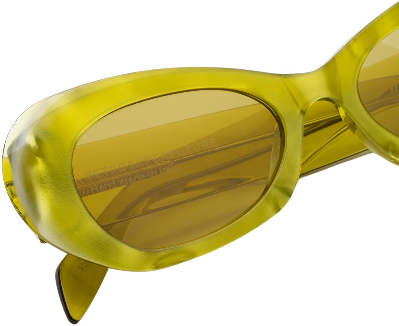 RETROSUPERFUTURE Acid Yellow Crystal Oval Sunglasses Bruin