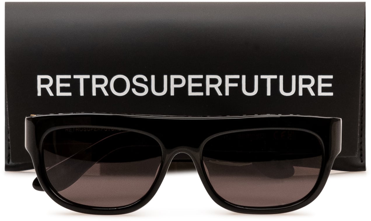 RETROSUPERFUTURE Occhiali da Sole Serioso con Montatura Rettangolare Zwart