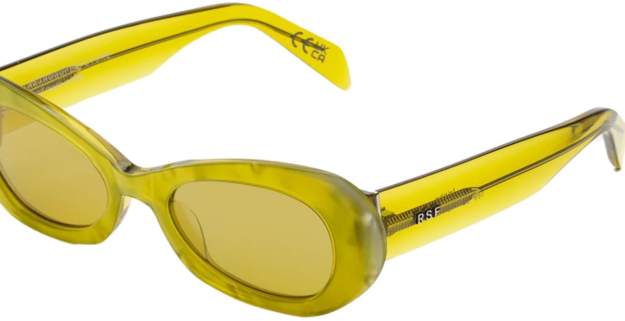 RETROSUPERFUTURE Acid Yellow Crystal Oval Sunglasses Bruin