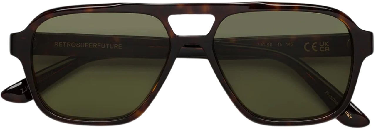 RETROSUPERFUTURE Rectangular Acetate Sunglasses With Cut-Out Bridge Zwart