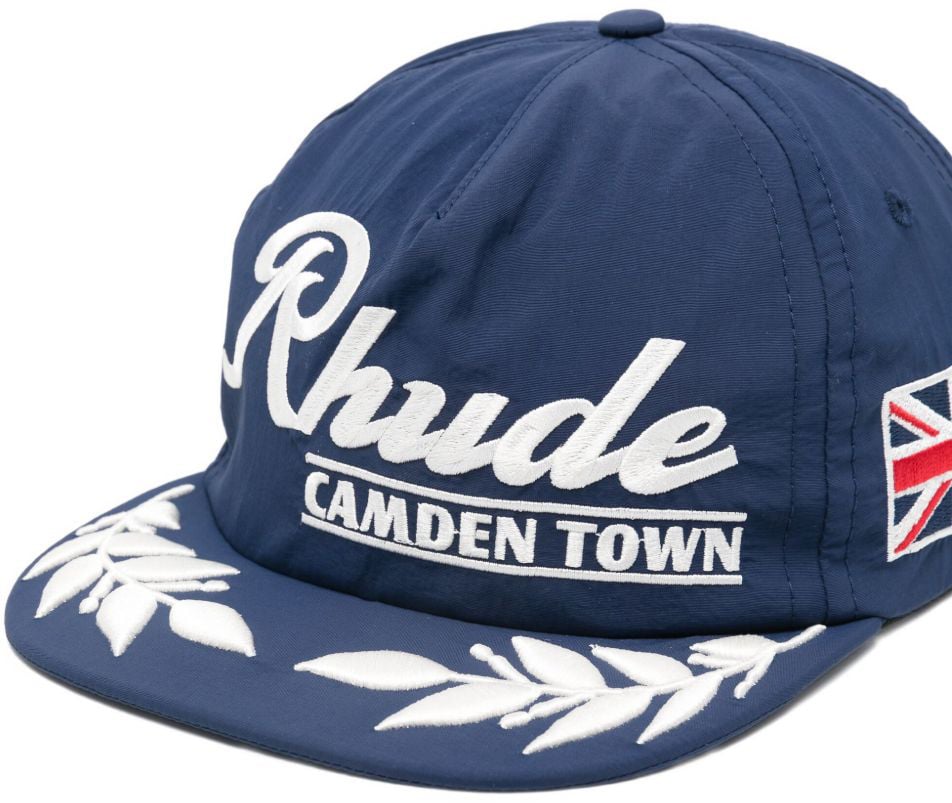 Rhude Navy Blue Flat Peak Hat Grijs