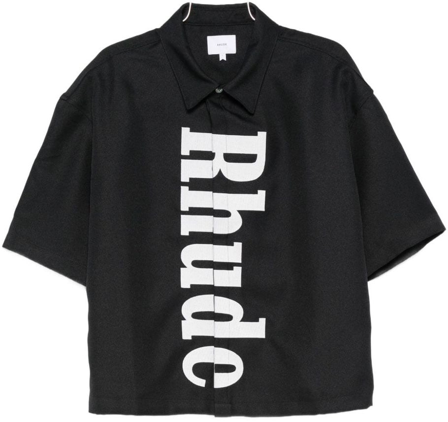 Rhude Cropped Black Shirt Zwart