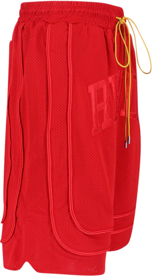 Rhude Red Straight-Leg Shorts With Classic Waistband Rood