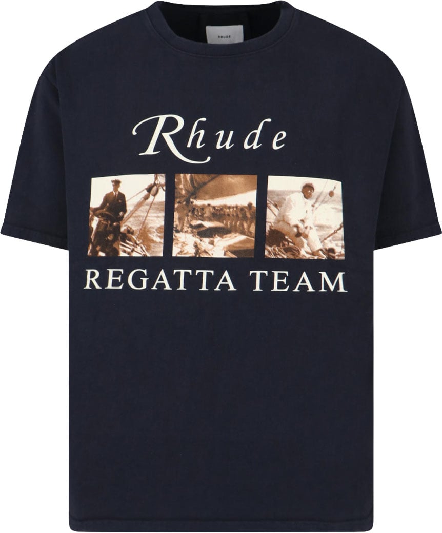 Rhude Classic Black T-Shirt With Crew Neckline And Timeless Appeal Zwart