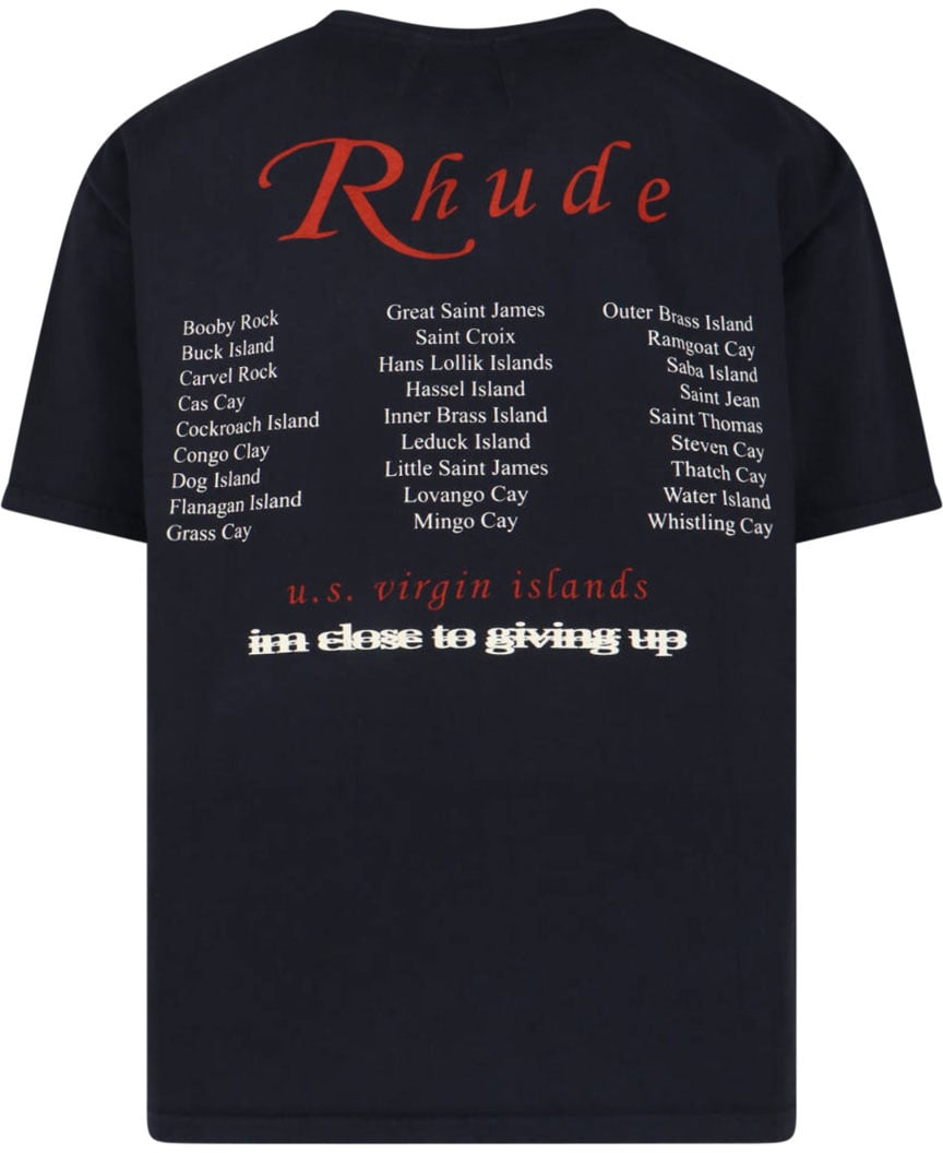 Rhude Classic Black T-Shirt With Crew Neckline And Timeless Appeal Zwart