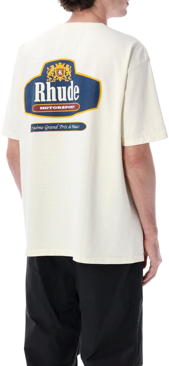 Rhude Racing Crest Tee Vintage White Wit