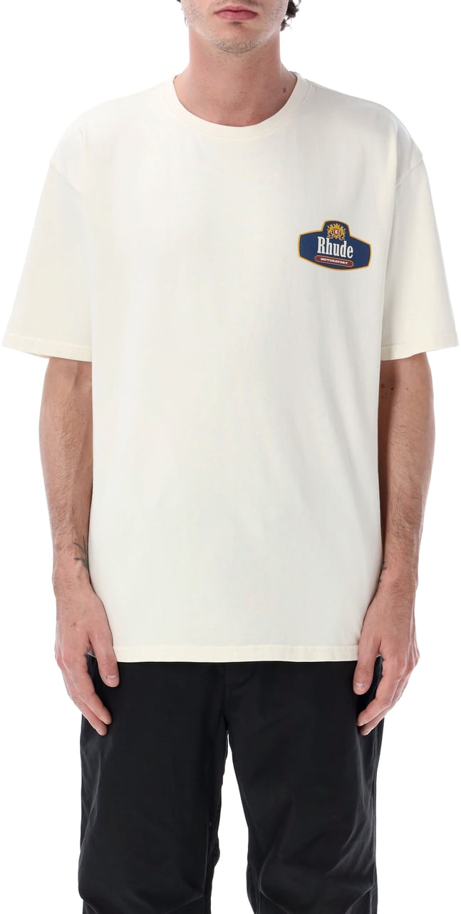 Rhude Racing Crest Tee Vintage White Wit