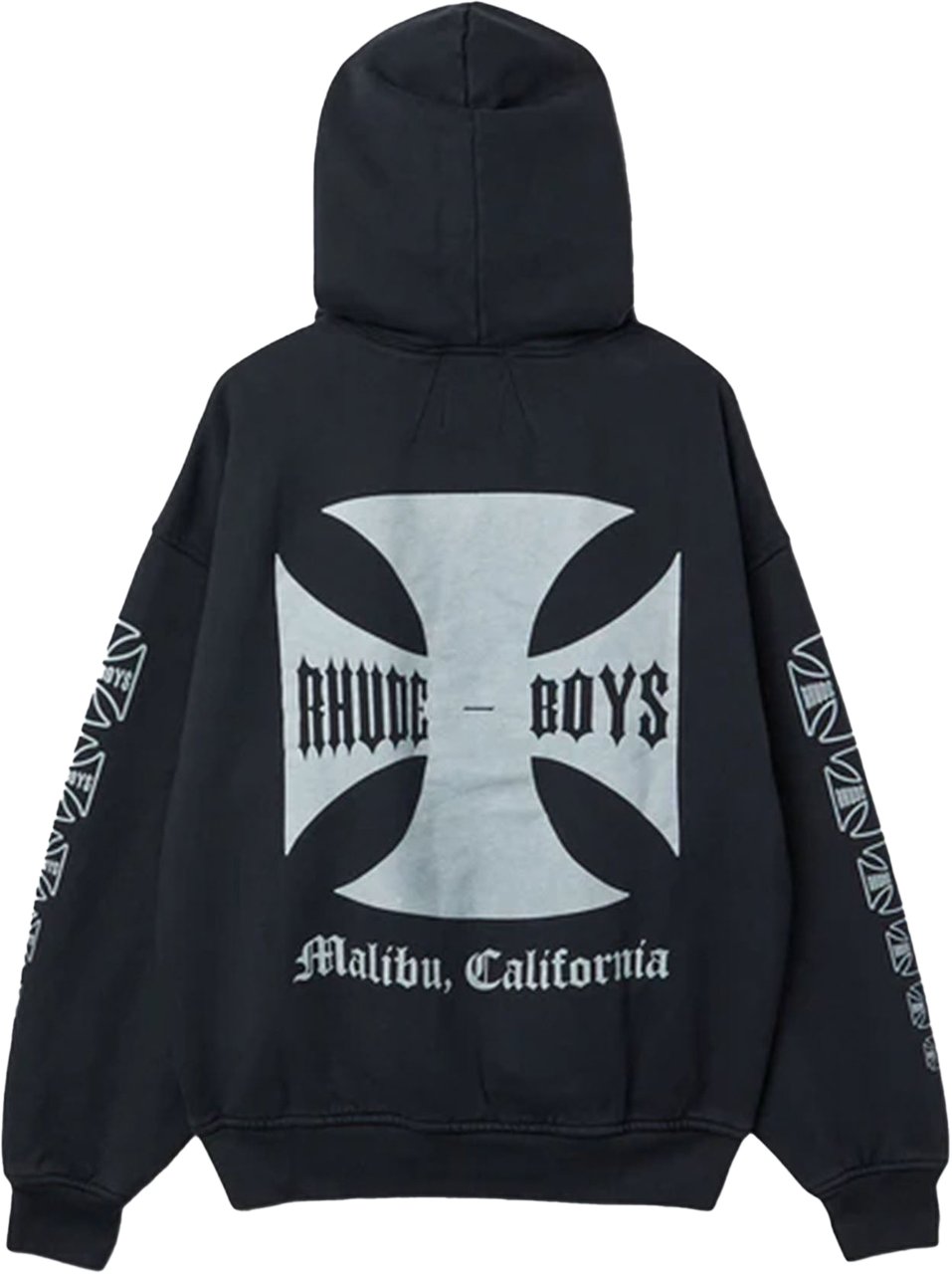 Rhude BOYS LOGO PRINT HOODIE Zwart