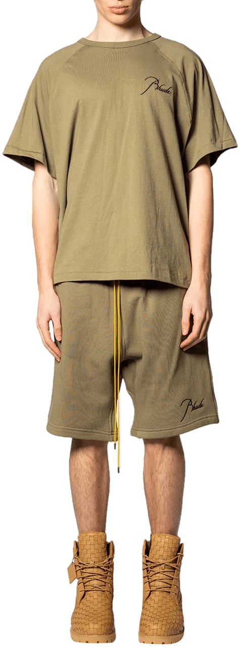 Rhude KLASSIEKE RAGLAN T-SHIRT MOSSGROEN / ZWART Donkergroen