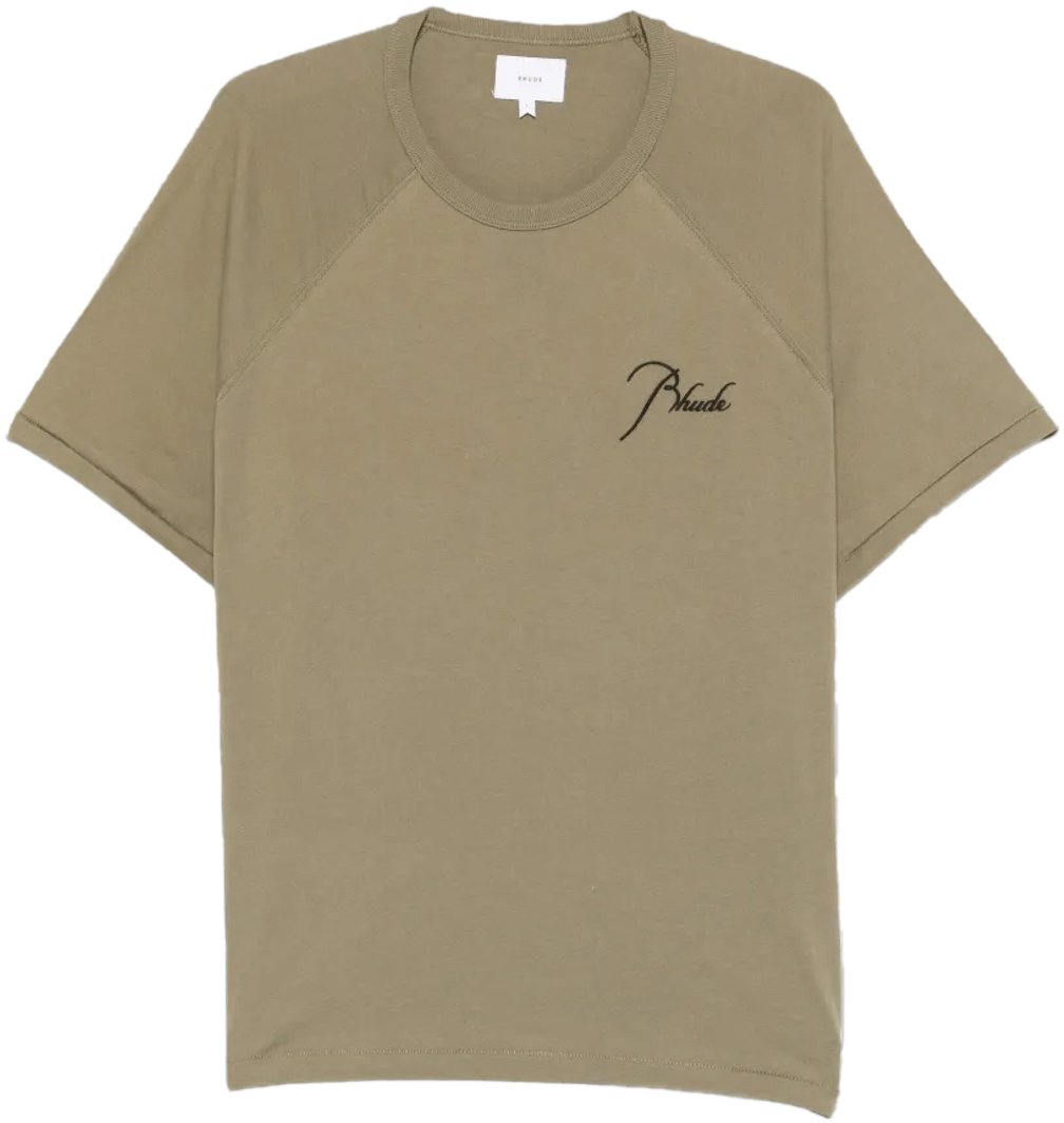 Rhude KLASSIEKE RAGLAN T-SHIRT MOSSGROEN / ZWART Donkergroen