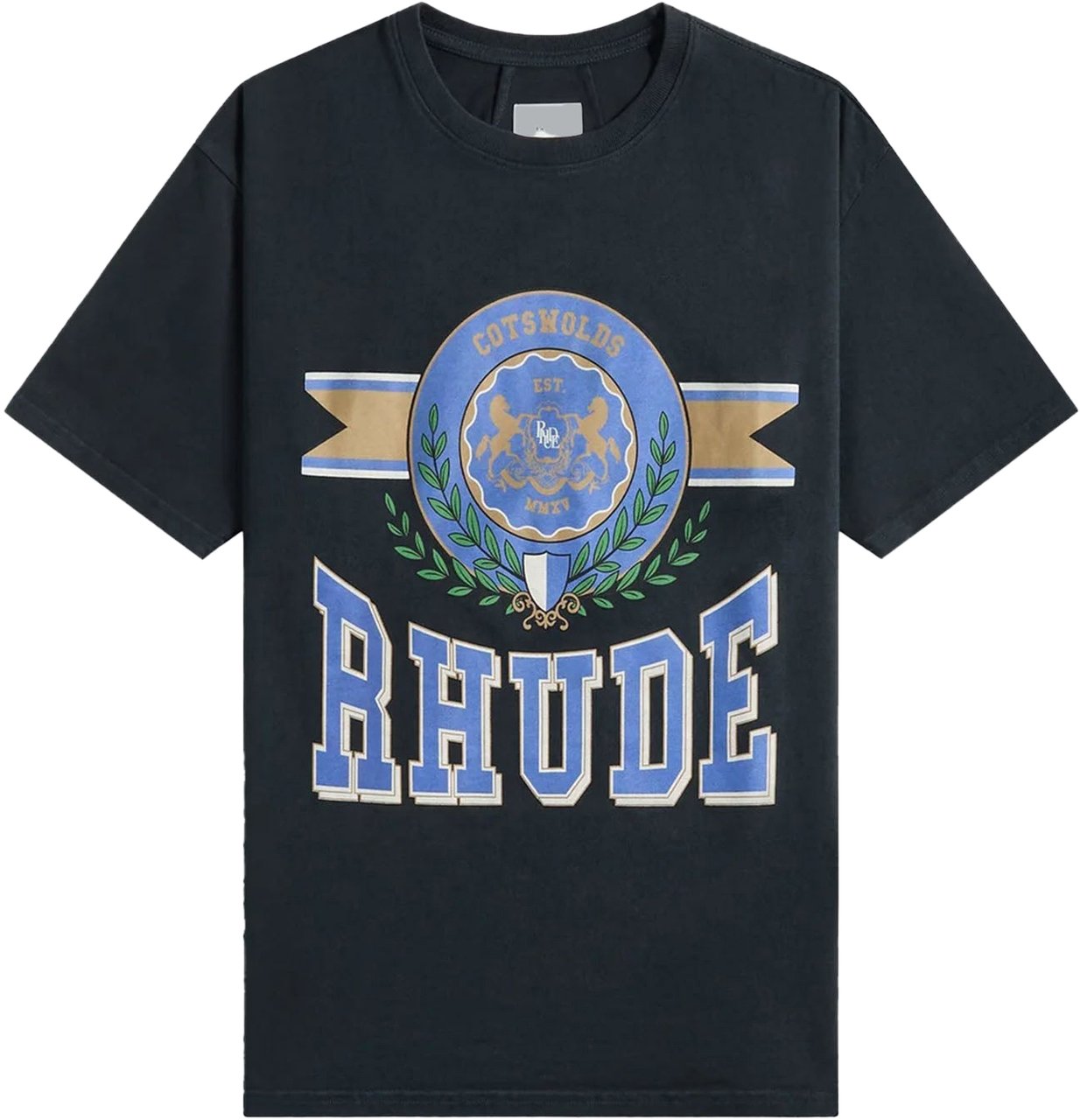Rhude COTSWOLD CREST PRINT T-SHIRT Zwart