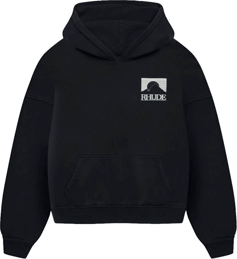 Rhude MOONLIGHT PACK HOODIE VINTAGE ZWART/WIT Donkergrijs