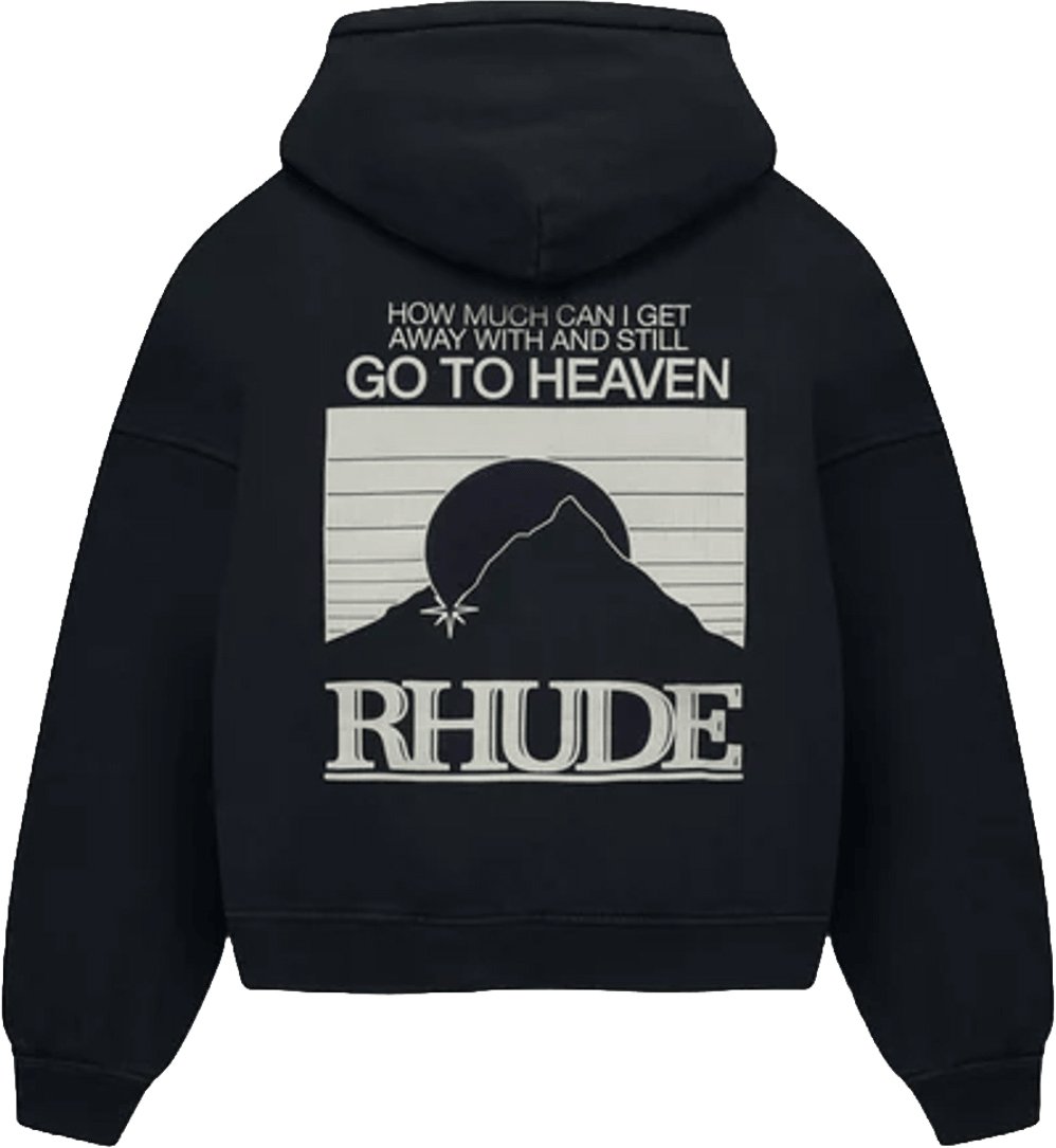 Rhude MOONLIGHT PACK HOODIE VINTAGE ZWART/WIT Donkergrijs