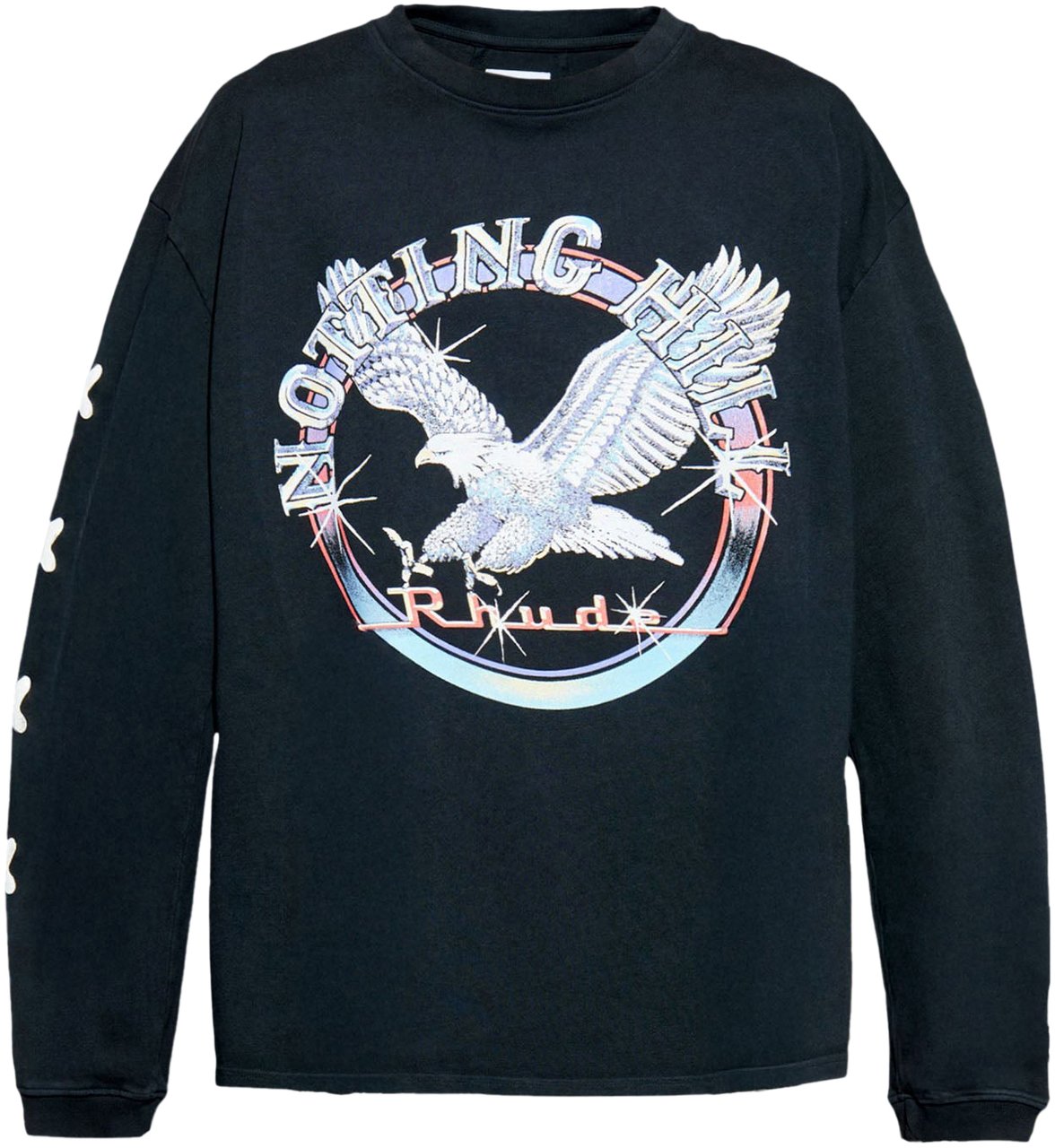 Rhude NOTTING HILL EAGLE PRINT LONG SLEEVE T-SHIRT Zwart