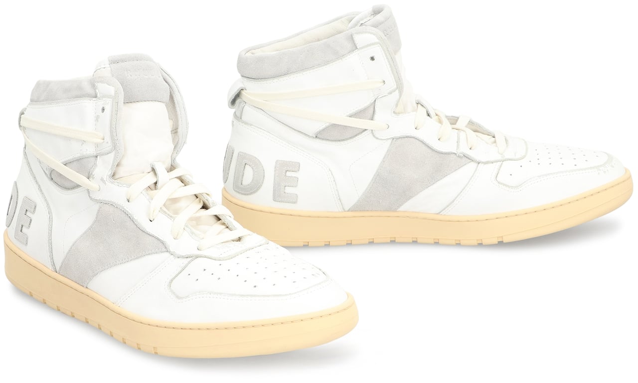 Rhude Rhecess leather high-top sneakers Wit