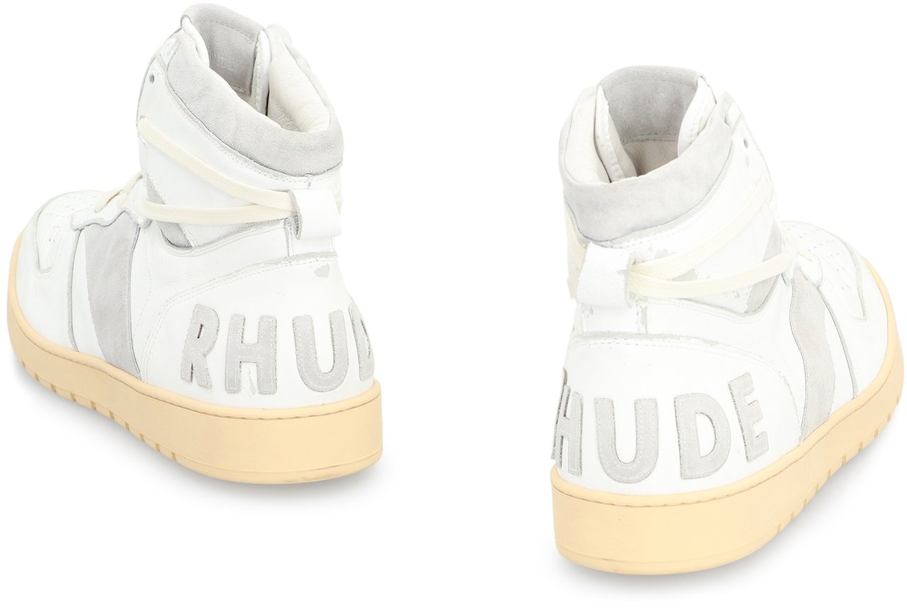 Rhude Rhecess leather high-top sneakers Wit