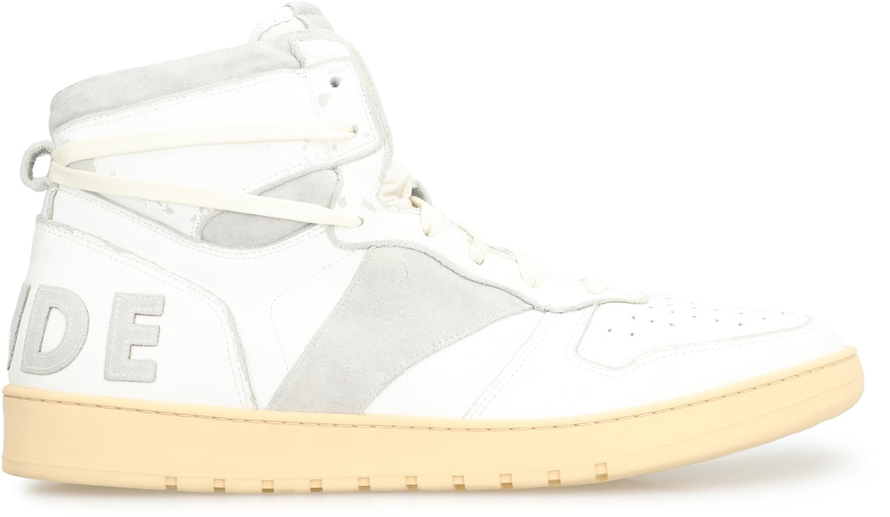 Rhude Rhecess leather high-top sneakers Wit