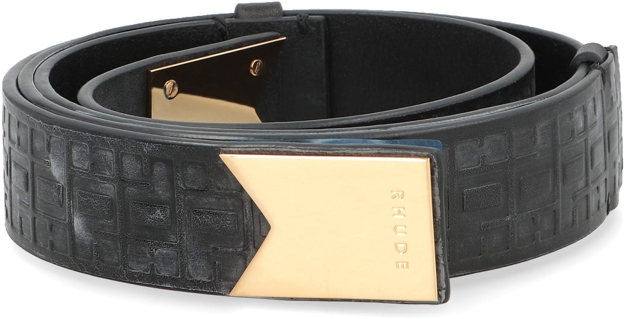 Rhude Roadrunner leather belt Zwart