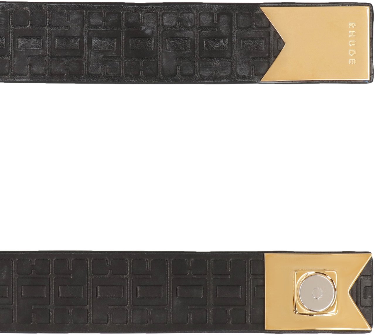 Rhude Roadrunner leather belt Zwart