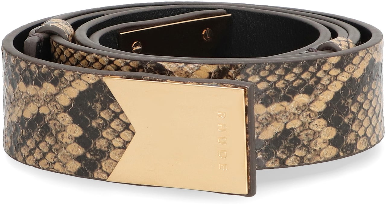 Rhude Printed leather belt Bruin