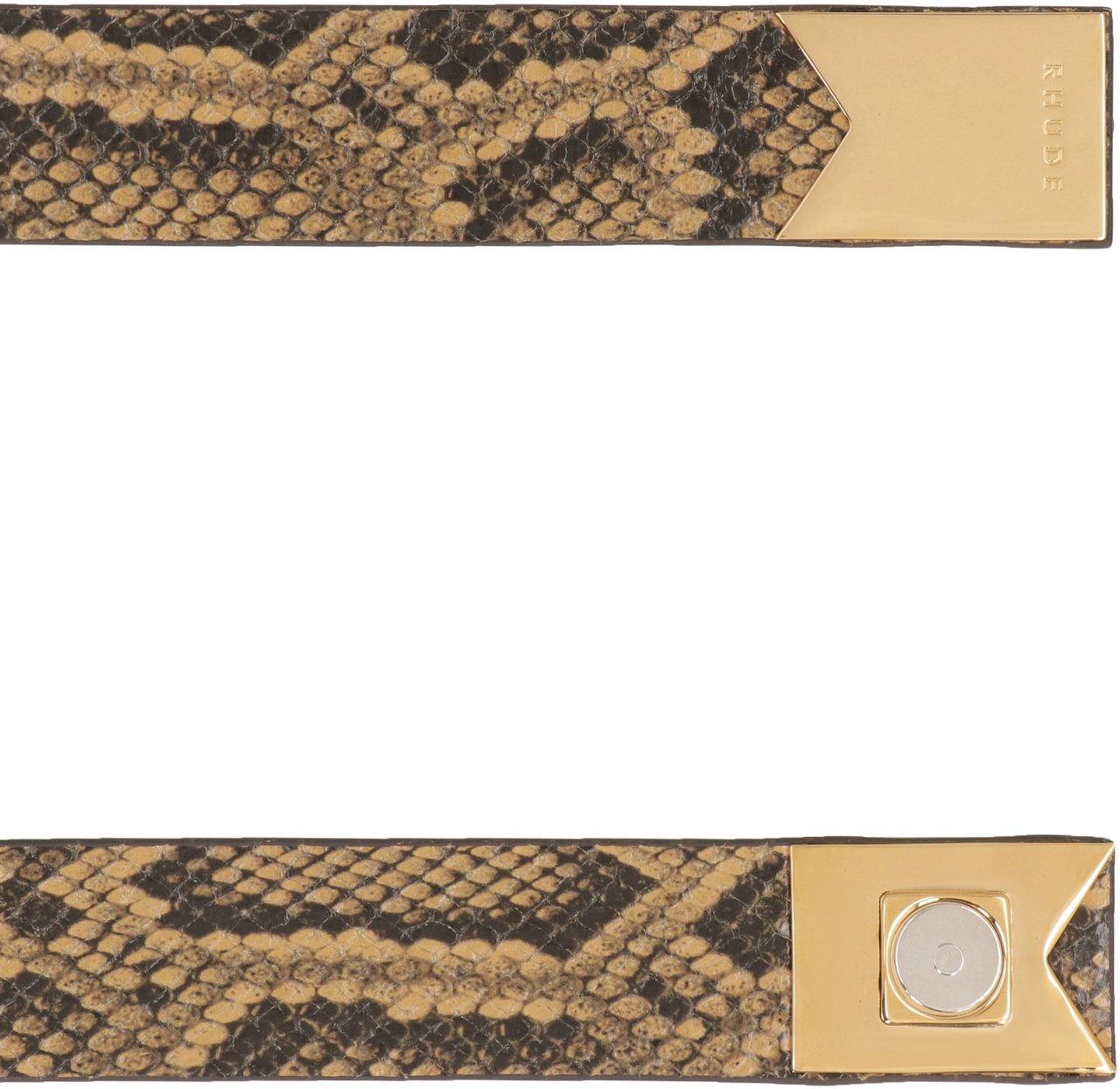 Rhude Printed leather belt Bruin