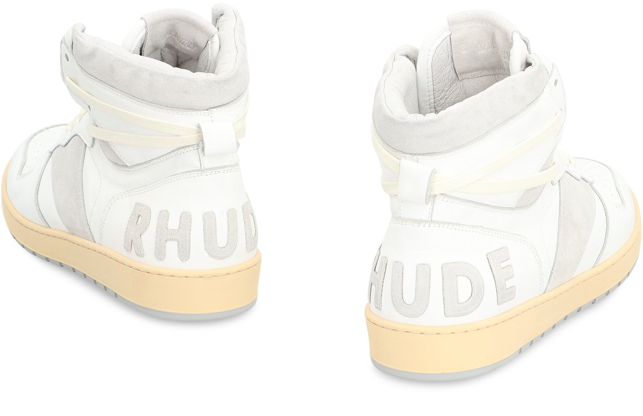 Rhude Rhecess leather high-top sneakers Wit