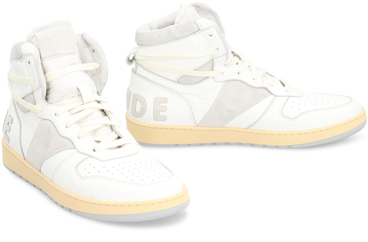 Rhude Rhecess leather high-top sneakers Wit