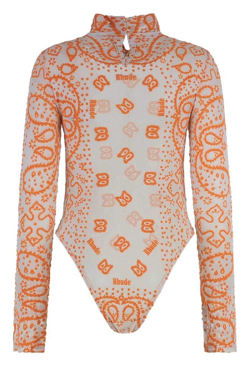 Rhude Tulle bodysuit Lichtgrijs